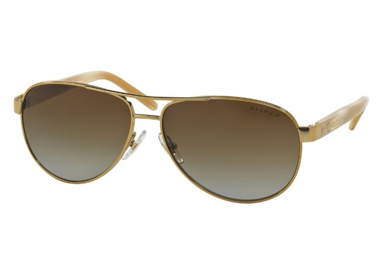 Ralph  RA4004 Shiny Gold Frame with Polarized Polar Gradient Brown Lens