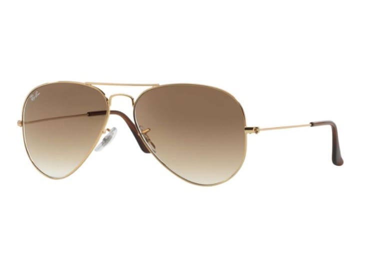Ray-Ban Aviator Gold Frame Sunglasses with Light Brown Gradient lenses