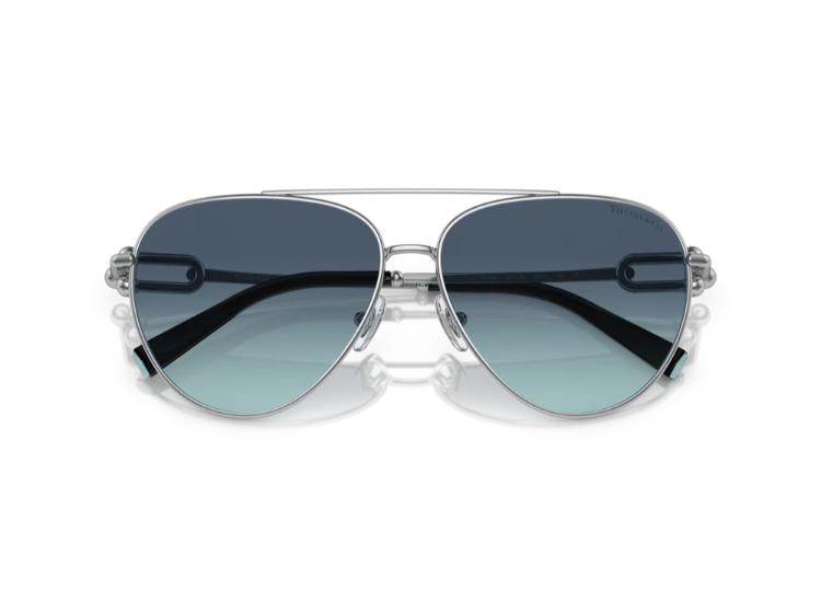 Tiffany & Co TF3066 Silver and Tiffany Blue Frame with Azure Gradient Blue Lens