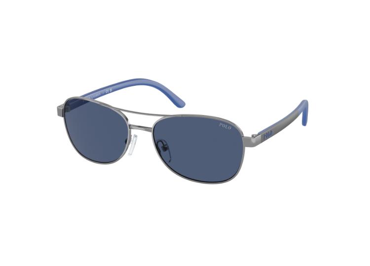 Polo Prep Kids Pilot Sunglasses by Ralph Lauren Shiny Gunmetal / Dark Blue