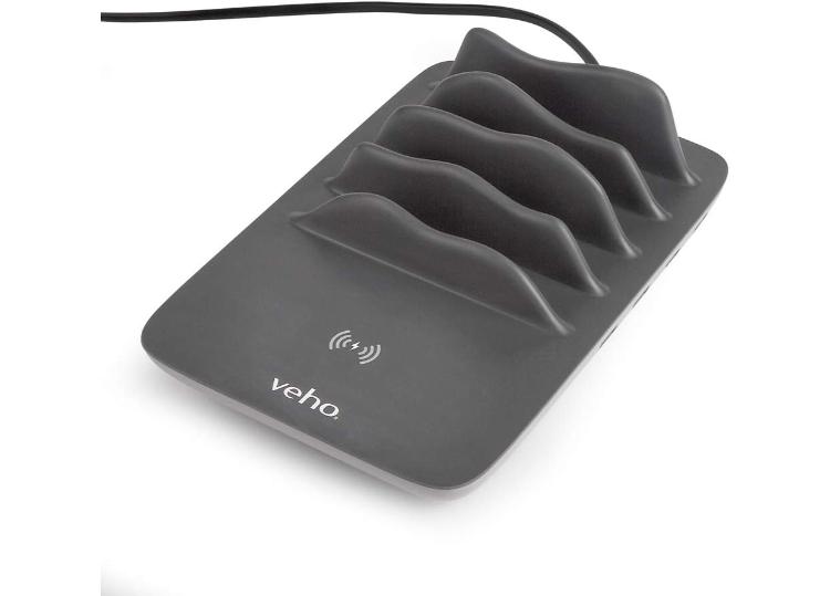 Veho TA-7 4 Port USB Charging Hub with Wireless Charging With UK 3 Pin Plug