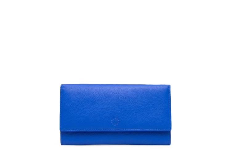 Yoshi Hudson Flap over Leather Purse Blue