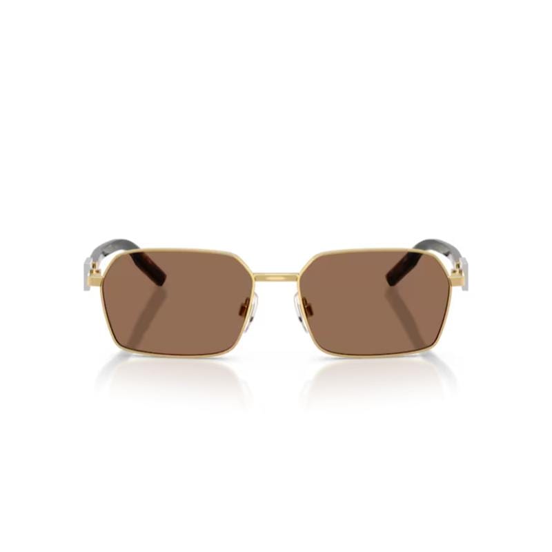 Dolce & Gabbana DG2316 Sunglasses Gold Frame with Dark Brown Lens