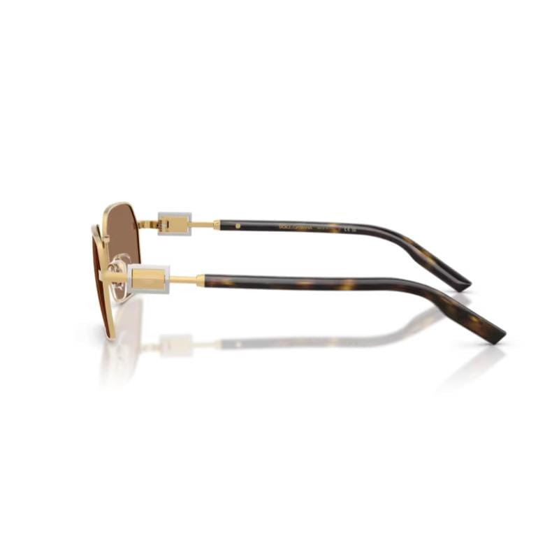 Dolce & Gabbana DG2316 Sunglasses Gold Frame with Dark Brown Lens