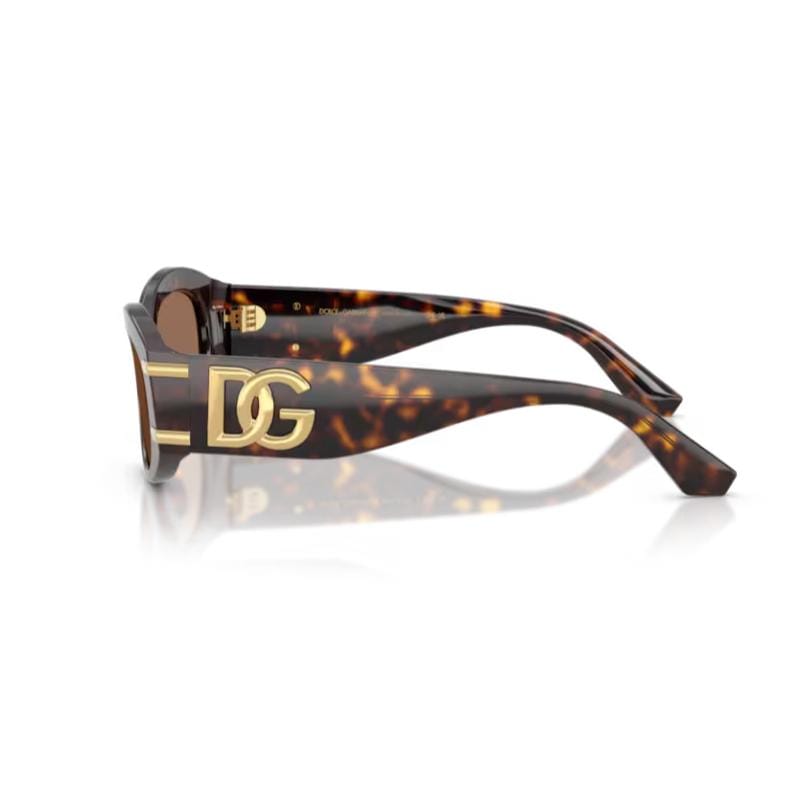 Dolce & Gabbana DG4502 Sunglasses  Havana Frame with Dark Brown Lens