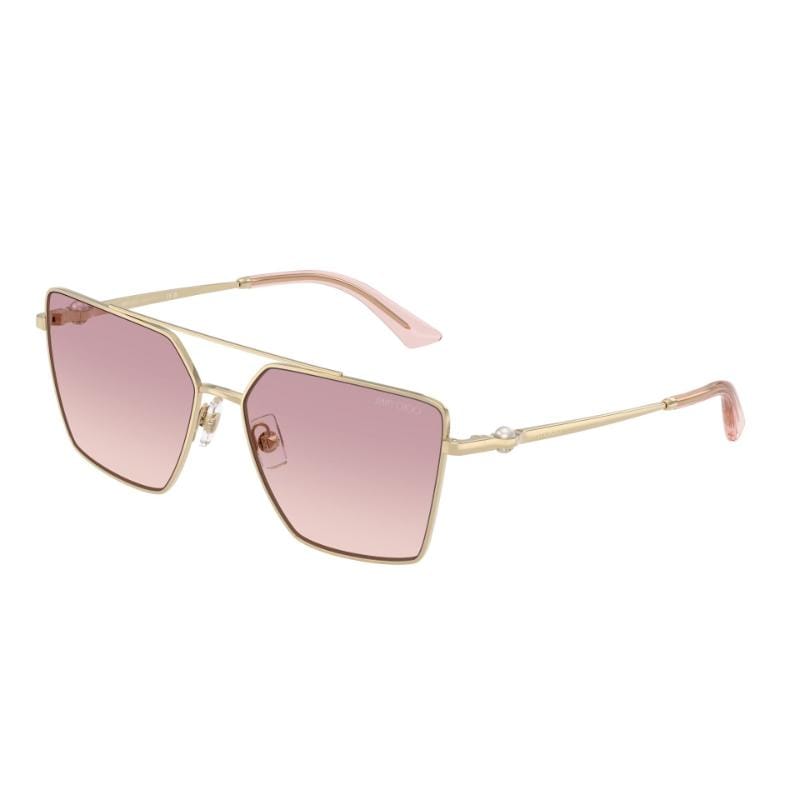 Jimmy Choo JC4016HB Sunglasses Pale Gold Frame with Brown Gradient Dark Violet Lens