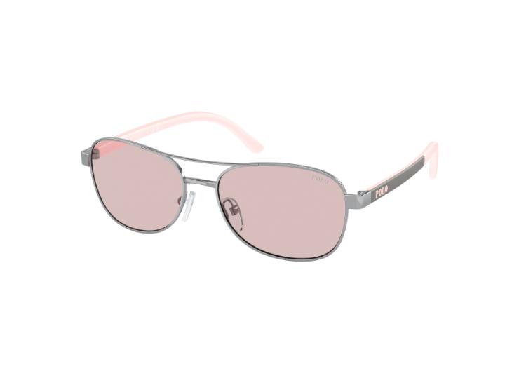Polo Prep Kids Pilot Sunglasses by Ralph Lauren Shiny Silver / Pink