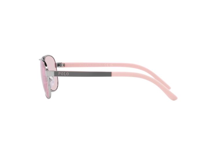 Polo Prep Kids Pilot Sunglasses by Ralph Lauren Shiny Silver / Pink