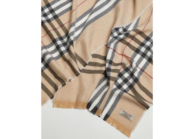 Foxford Extra Fine Merino Wool Scarf Classic Camel