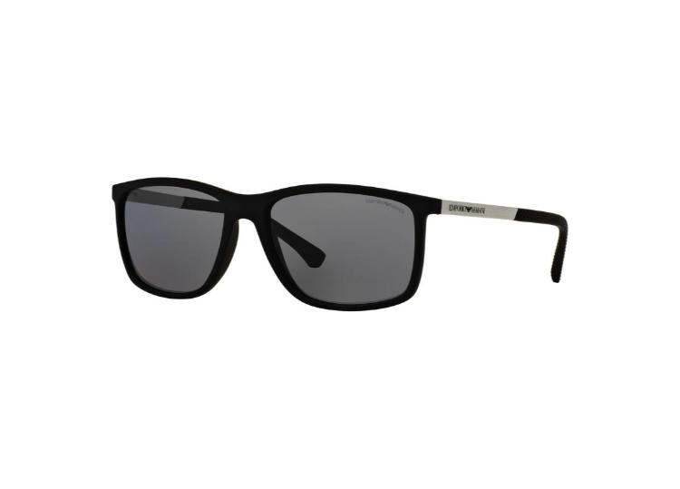 Emporio Armani Rubber Black Frame with Grey Polarized Lens