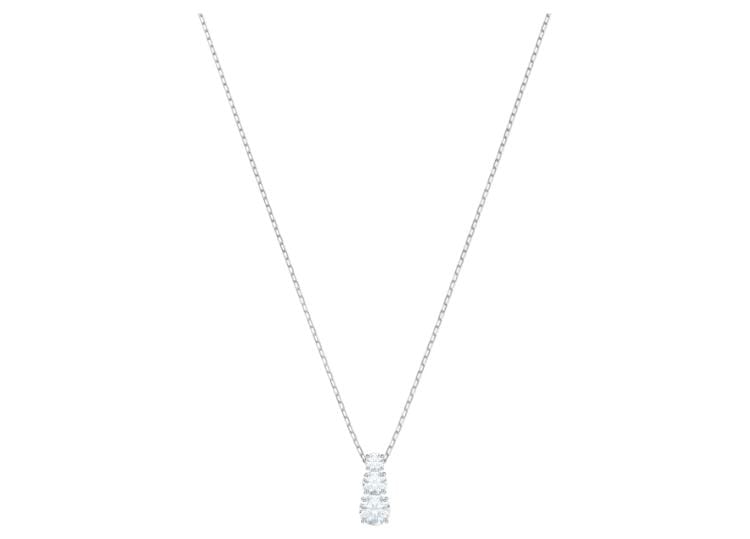 Swarovski Attract Trilogy Round Pendant, White, Rhodium plated