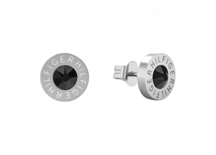 Tommy Hilfiger Stainless Steel Black Crystal Stud Earrings
