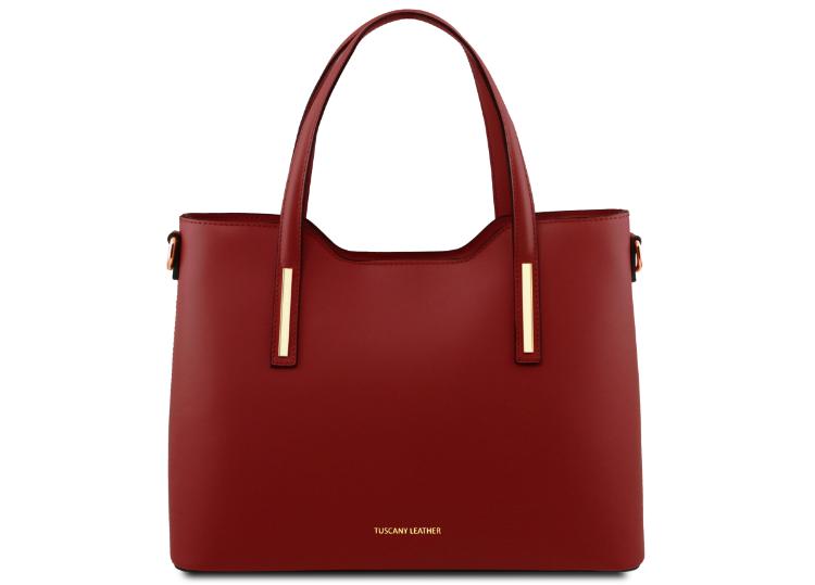 Tuscany Leather Olimpia – Ruga leather tote – Red