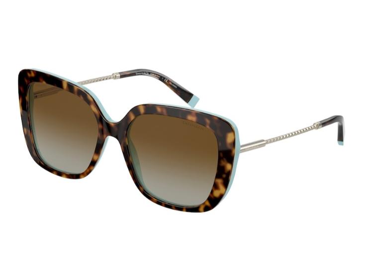Tiffany & Co TF4177 Havana Frame on Tiffany Blue with Polarized Polar Brown Gradient Lens