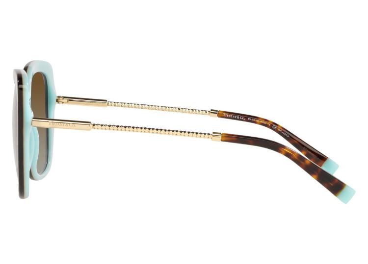 Tiffany & Co TF4177 Havana Frame on Tiffany Blue with Polarized Polar Brown Gradient Lens