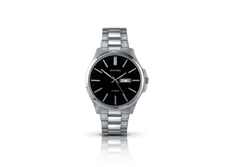 Sekonda Gents Silver & Black Watch