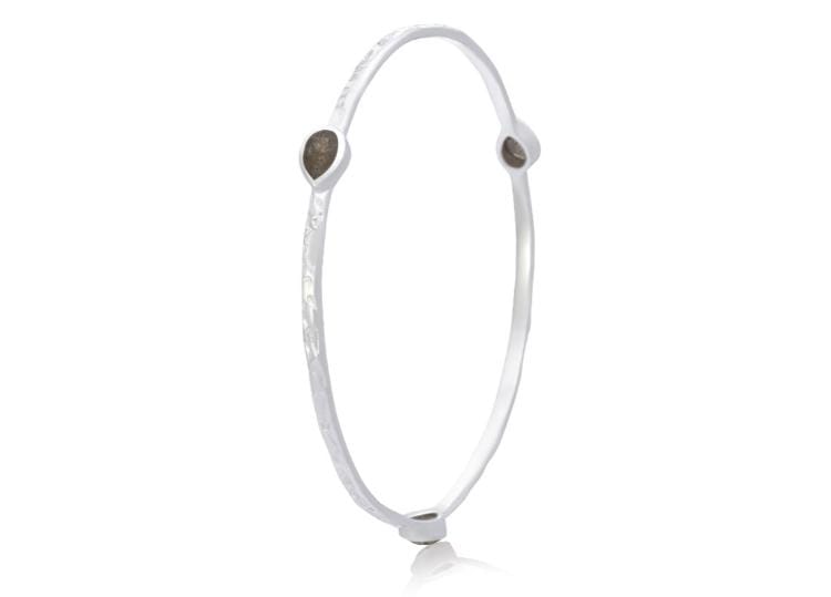 Azuni Simi Three Stone Stacking Bangle  Silver – Labradorite