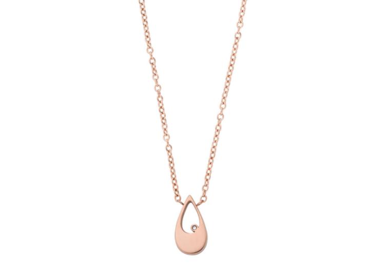 Skagen Kariana Rose-Tone Stainless Steel Pendant Necklace