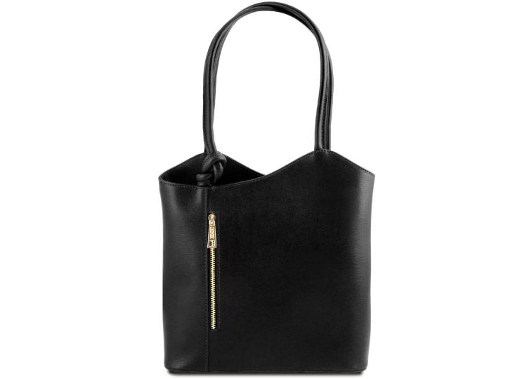 Tuscany Leather Patty – Saffiano leather convertible bag – Black