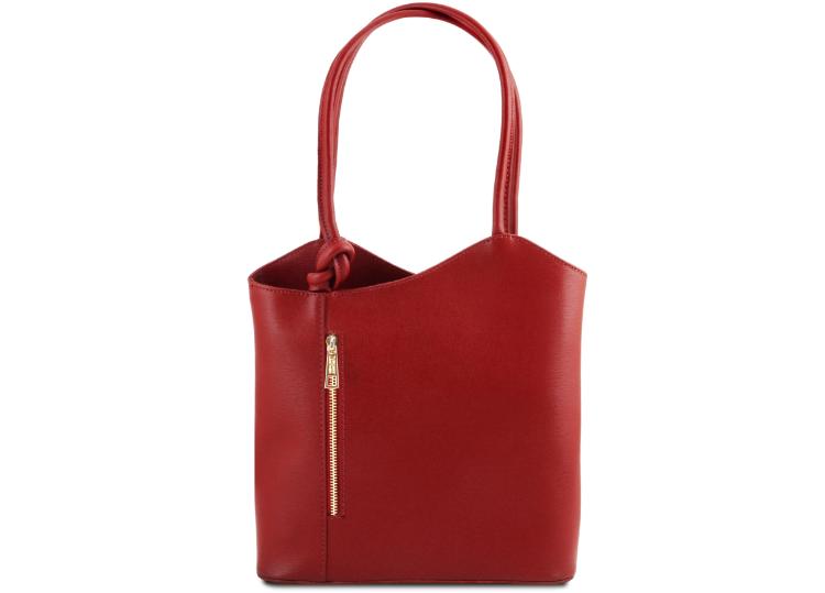 Tuscany Leather Patty – Saffiano leather convertible bag – Red