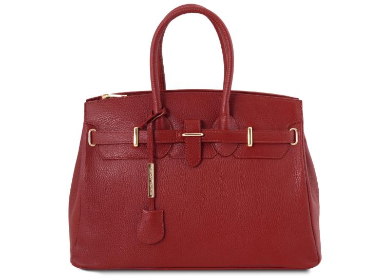 Tuscany Leather Bag with Golden Hardware Red
